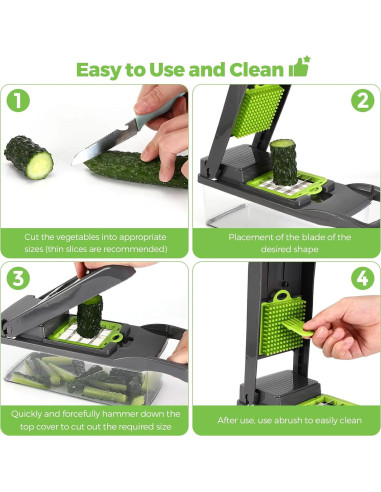 Cortador de Verduras 15-en-1 URSMILEKIT con Contenedor