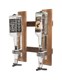 Dispensador de licor pared Gesonlinka 2 botellas madera 2