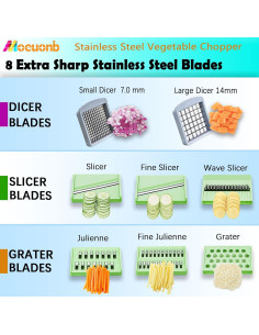 Cortador de Verduras Moeuonb Todo-en-1 con 8 Cuchillas 2