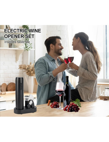 Juego de abridor de vino eléctrico Exptolii 5 en 1 recargable