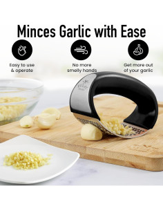 Prensa de Ajo Zulay Kitchen Acero Inoxidable Negro 10,9 cm 2