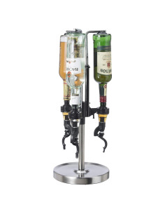 Dispensador de Licor Revolvente OGGI 3 Botellas Acero Inoxidable