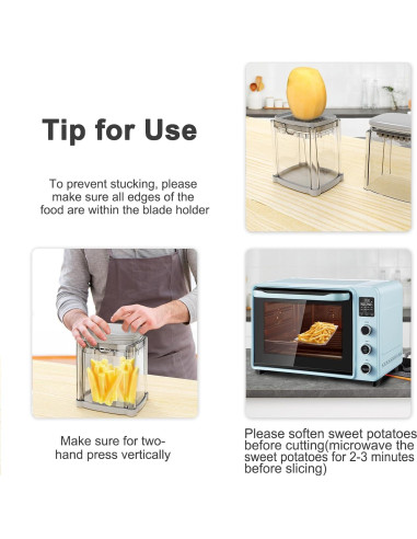 Cortador de Papas Fritas CrazyQueen 4 Cuchillas Manual