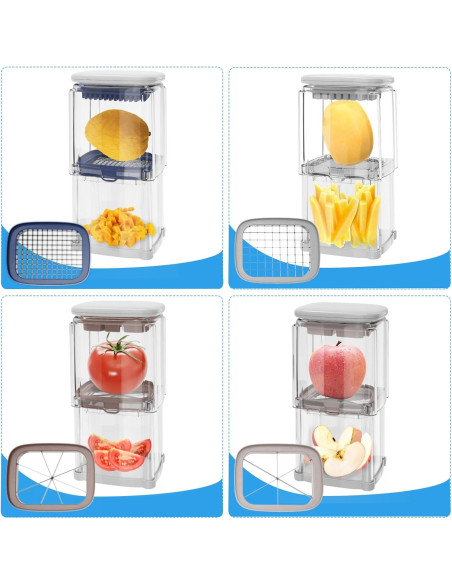 Cortador de Papas Fritas CrazyQueen 4 Cuchillas Manual