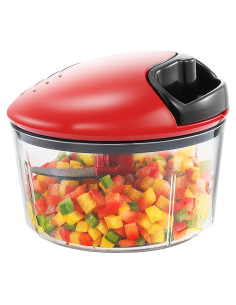 Picador Manual Geedel 2.5 Tazas Acero Inoxidable Rojo