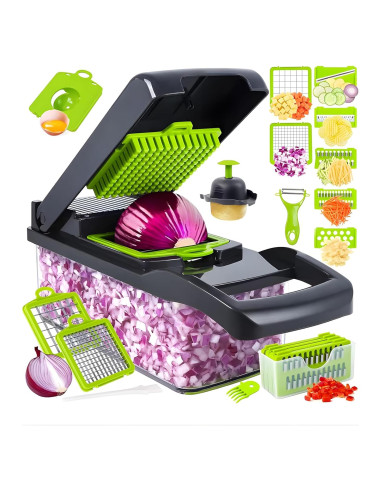 Cortador Multifuncional de Verduras 14 en 1 Genérico Gris