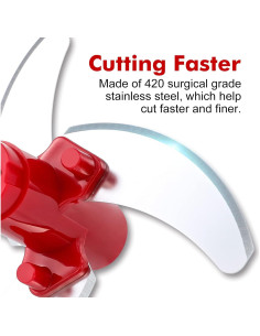 Picador Manual Geedel 2.5 Tazas Acero Inoxidable Rojo 2