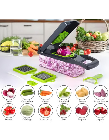 Cortador Multifuncional de Verduras 14 en 1 Genérico Gris