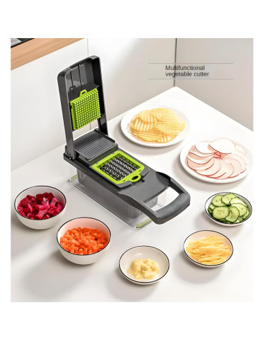 Cortador Multifuncional de Verduras 14 en 1 Genérico Gris
