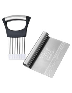 Cortador de cebolla XoYoZo con raspador de acero inoxidable