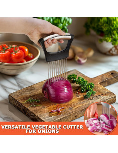 Cortador de cebolla XoYoZo con raspador de acero inoxidable 2