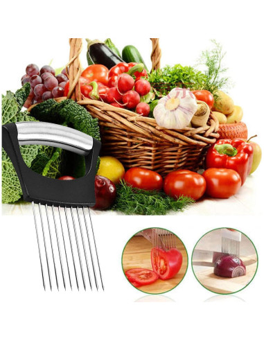 Soporte de Cebolla QPEY de Acero Inoxidable para Cortar Verduras