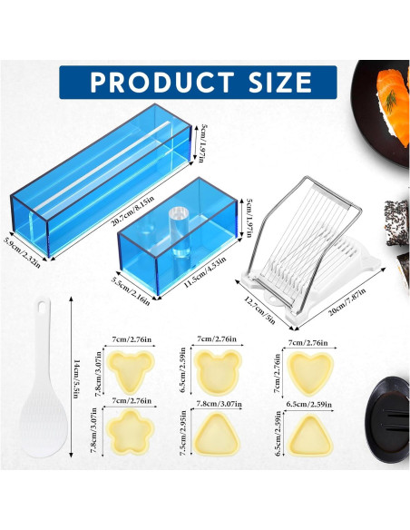 Kit de Hacer Sushi Baderke 10 Piezas - Moldes y Cortador
