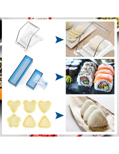 Kit de Hacer Sushi Baderke 10 Piezas - Moldes y Cortador