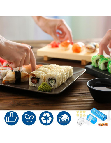 Kit de Hacer Sushi Baderke 10 Piezas - Moldes y Cortador