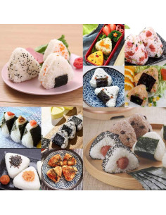 Kit Molde de Sushi Yuntop 3 Piezas Triángulo Antiadherente 2