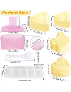 Kit de Moldes de Sushi TAORISH, 8 Piezas para Onigiri y Musubi 2