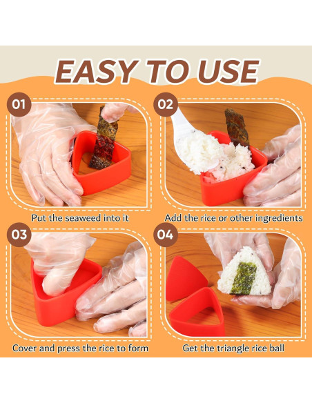 Juego de Moldes de Onigiri DIMVKA 3 Piezas Rojo Juego de Moldes de Onigiri DIMVKA 3 Piezas Rojo