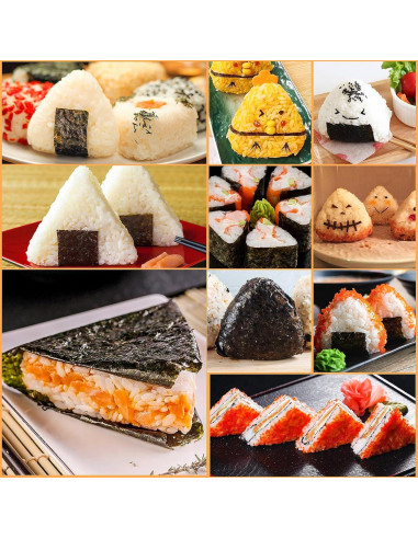 Juego de Moldes de Onigiri DIMVKA 3 Piezas Rojo