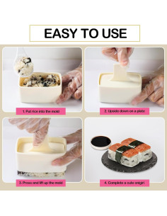 Juego de Moldes para Onigiri YONGJUNG 3 Piezas Rosa Beige 2