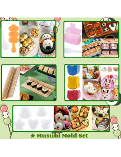Juego de Moldes para Onigiri Gpurplebud - 13 Piezas 2