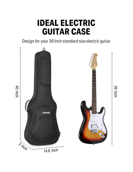 Funda de Guitarra Eléctrica Donner 39" Nylon Impermeable 600D