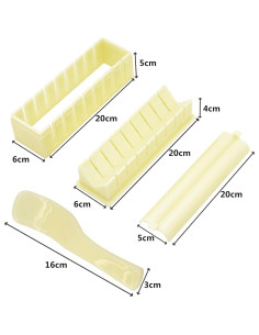 Kit de Moldes de Sushi Gebaozhen Corazón HIPS 19.8x5.8 cm 2