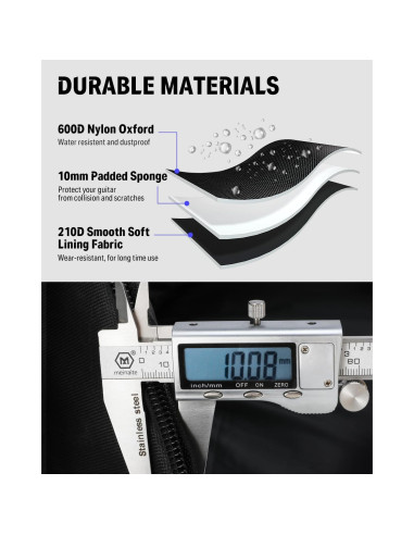 Funda de Guitarra Eléctrica Donner 39" Nylon Impermeable 600D