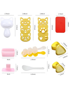 Moldes de Arroz en Forma de Gato BANBALLON - 12 Piezas 2
