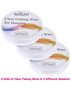 Hilo de Pesca Selizo 3 Rollos Nylon Transparente 164.59 m 2