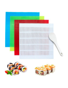 Juego de 4 Esteras para Sushi LIOUCBD Antiadherente