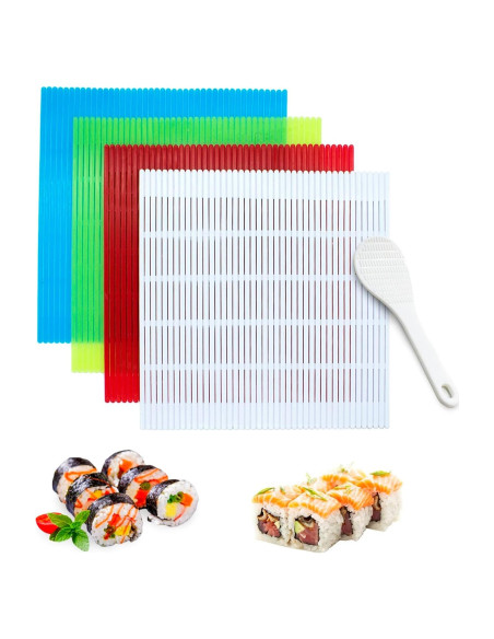 Juego de 4 Esteras para Sushi LIOUCBD Antiadherente