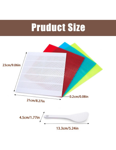 Juego de 4 Esteras para Sushi LIOUCBD Antiadherente