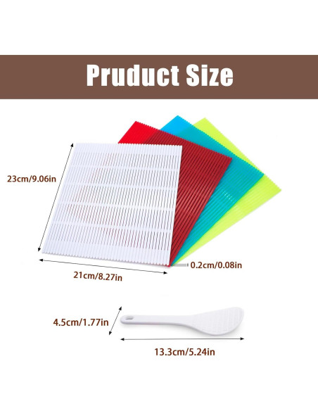 Juego de 4 Esteras para Sushi LIOUCBD Antiadherente