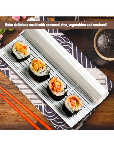 Juego de 4 Esteras para Sushi LIOUCBD Antiadherente