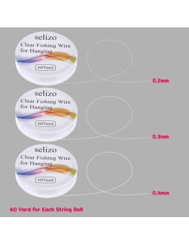 Hilo de Pesca Selizo 3 Rollos Nylon Transparente 164.59 m