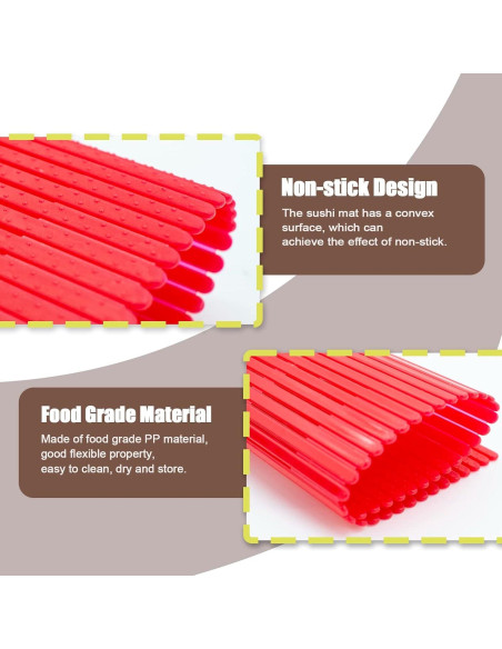 Juego de 4 Esteras para Sushi LIOUCBD Antiadherente