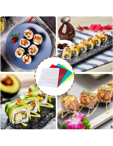 Juego de 4 Esteras para Sushi LIOUCBD Antiadherente