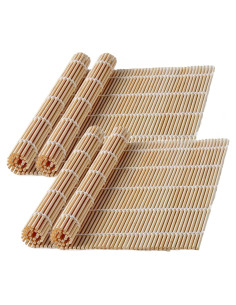 Estera de Sushi de Bambú Wtpncil - 4 Piezas Natural