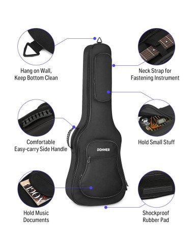 Funda de Guitarra Eléctrica Donner 39" Nylon Impermeable 600D