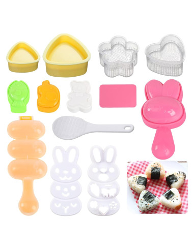 10 Moldes de Onigiri Machomby - Sushi Triangular y Animal