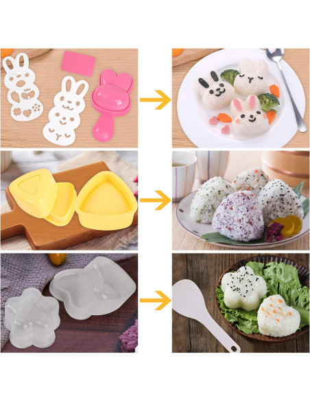 10 Moldes de Onigiri Machomby - Sushi Triangular y Animal