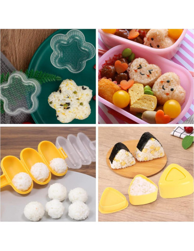 10 Moldes de Onigiri Machomby - Sushi Triangular y Animal
