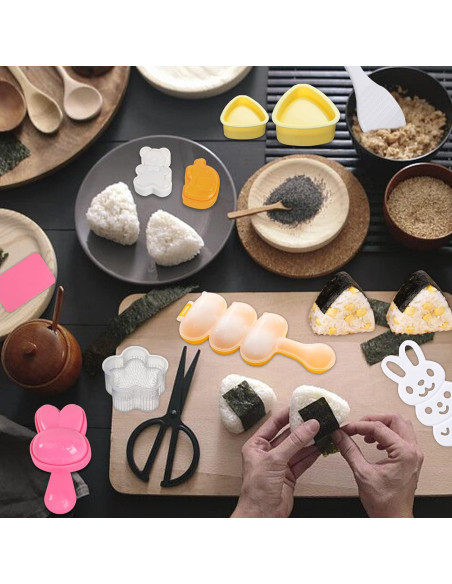 10 Moldes de Onigiri Machomby - Sushi Triangular y Animal