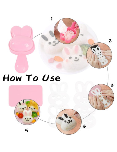 10 Moldes de Onigiri Machomby - Sushi Triangular y Animal