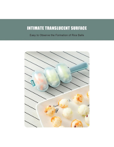Molde de Bola de Arroz Qintreesify Azul 3 Cavidades Antiadherente