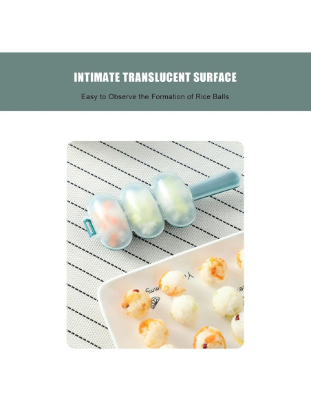 Molde de Bola de Arroz Qintreesify Azul 3 Cavidades Antiadherente