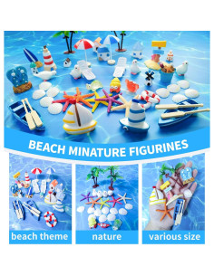 50 Accesorios de Jardín de Hadas RFSRZ Miniaturas Playa 2
