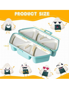 Molde de Onigiri Triangular VANVENE 6 en 1 Antiadherente 2