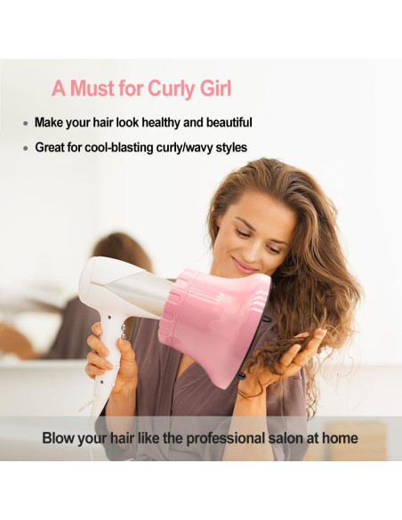 Difusor de Cabello Universal Orista Rosa 4.4 a 6.6 cm